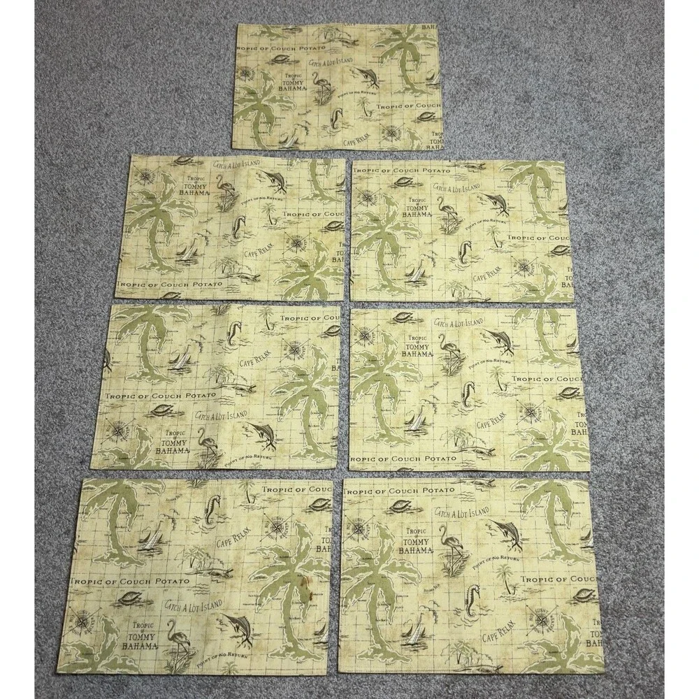 Tommy Bahama Placemats LOT of 7 Tropic Of Couch Potato 13x18